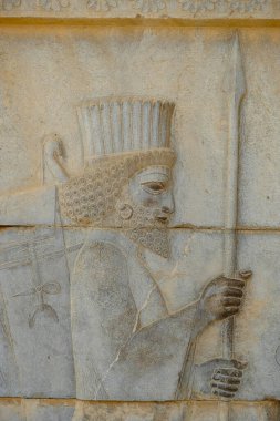 Marvdsaht, İran - 18 Mart 2024: İran 'ın Fars ilinin Şiraz kenti yakınlarındaki Persepolis harabelerinde yardım.