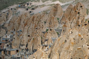Kandovan, İran - 22 Nisan 2024: Kandova köyü, İran 'ın Doğu Azerbaycan Eyaleti' nin Sahand Kırsal Bölgesi 'nde antik bir köydür..