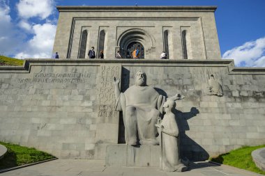 Yerevan, Armenia - May 19, 2024: The Matenadaran or the Mesrop Mashtots Institute of Ancient Manuscripts is a museum, repository of manuscripts and a research institute in Yerevan, Armenia. clipart