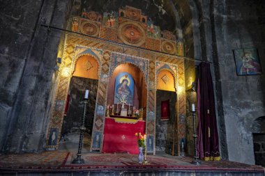 Sevan, Ermenistan - 30 Mayıs 2024: Sevanavank Manastırı Sevan Gölü 'nün kuzeybatısındaki Sevan Yarımadası' nda bulunan bir manastır kompleksi..