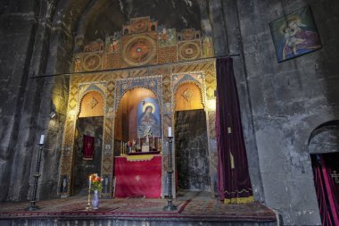 Sevan, Ermenistan - 30 Mayıs 2024: Sevanavank Manastırı Sevan Gölü 'nün kuzeybatısındaki Sevan Yarımadası' nda bulunan bir manastır kompleksi..