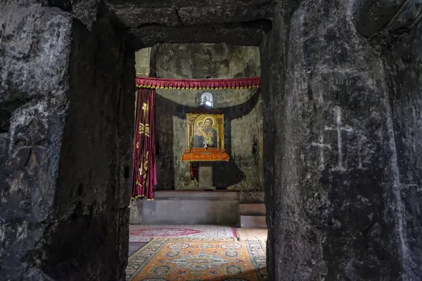 stock image Hayravank, Armenia - May 30, 2024: Hayravank Monastery is a Armenian monastery located just shores of Lake Sevan in Hayravank, Armenia.