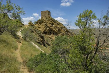 Udabno, Gürcistan - 20 Haziran 2024: David Gareji Gürcistan 'ın Kakheti bölgesinde bulunan bir Gürcü Ortodoks manastırı..