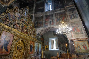 Sighnaghi, Gürcistan - 26 Haziran 2024: Sighnaghi, Gürcistan 'daki Bodbe' deki Aziz Nino Manastırı.