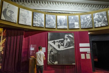 Gori, Gürcistan - 3 Temmuz 2024: Joseph Stalin 'in yaşamına adanmış bir turist Gürcistan' ın Gori kentinde yer almaktadır..