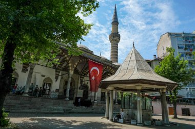 Trabzon, Turkey - July 25, 2024: Gulbahar Hatun Mosque built southwest of the bazaar in 1514 in Trabzon, Turkey. clipart