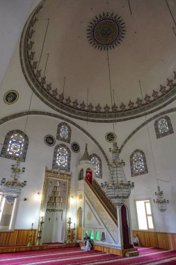 Trabzon, Turkey - July 25, 2024: Gulbahar Hatun Mosque built southwest of the bazaar in 1514 in Trabzon, Turkey. clipart