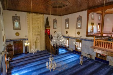 Ankara, Türkiye - 10 Ağustos 2024: Eski Ankara 'daki Hacı Bayram Camii manzarası.