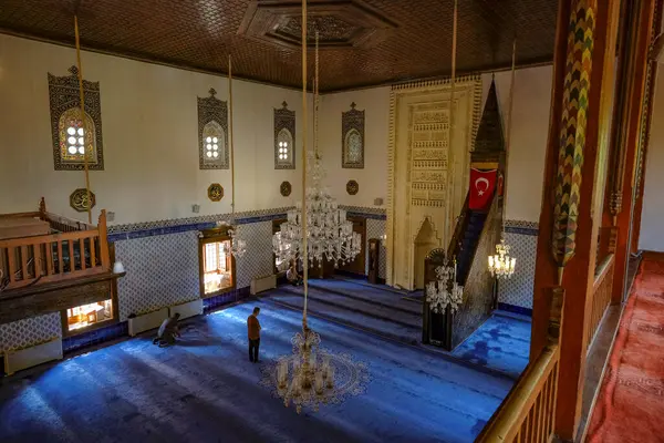 Ankara, Türkiye - 10 Ağustos 2024: Eski Ankara 'daki Hacı Bayram Camii manzarası.
