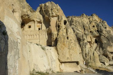 Goreme, Türkiye - 15 Ağustos 2024: Kapadokya 'daki Goreme Açık Hava Müzesi.