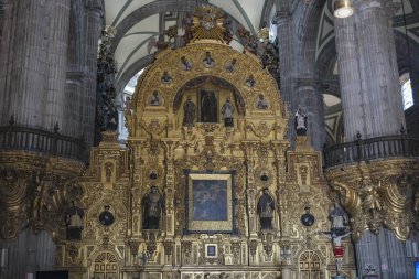 Mexico City, Mexico - 27 Ocak 2025 Mexico City Metropolitan Katedrali.