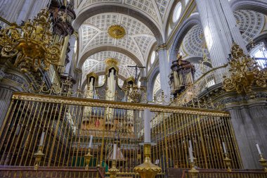 Puebla, Meksika - 21 Şubat 2025: Meryem Ana 'nın Katedral Bazilikası.