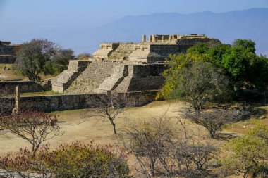 Oaxaca, Meksika - 1 Mart 2025: Monte Alban, Meksika 'nın Oaxaca eyaletinde büyük bir Kolombiya öncesi arkeoloji alanıdır..