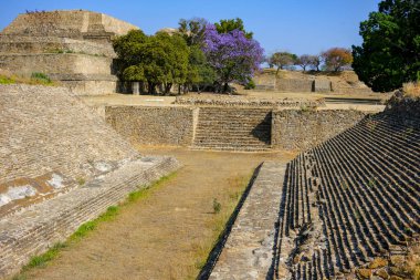 Oaxaca, Meksika - 1 Mart 2025: Monte Alban, Meksika 'nın Oaxaca eyaletinde büyük bir Kolombiya öncesi arkeoloji alanıdır..