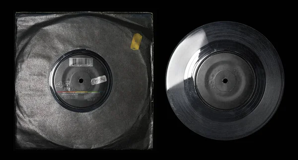 Schmutzige Schallplatte Und Papierhüllen Attrappe — Stockfoto