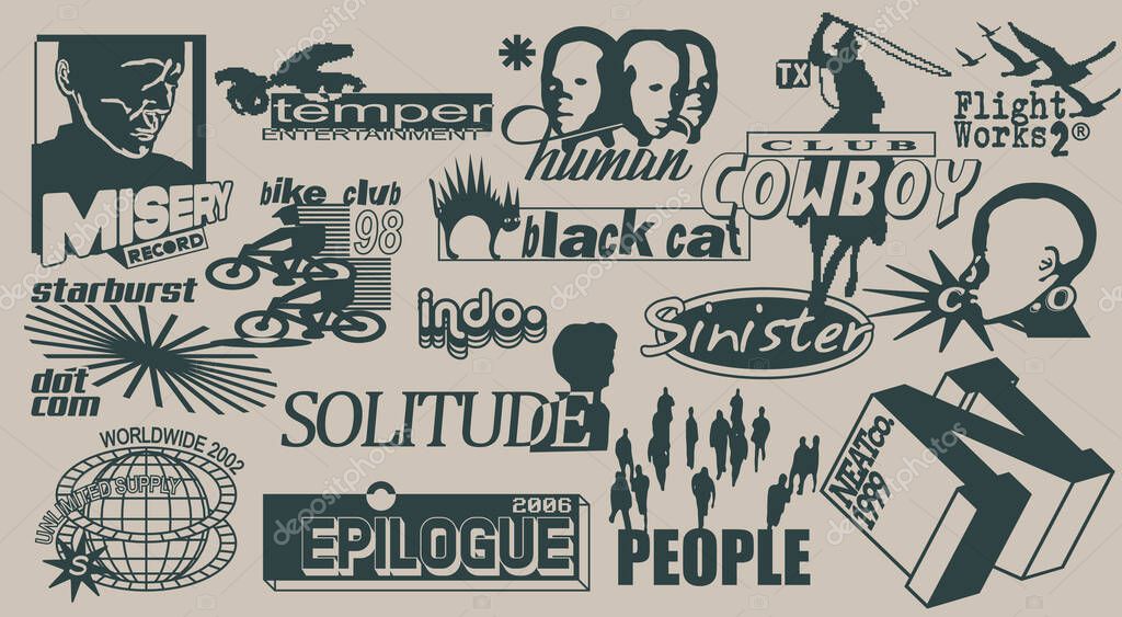 Fake logo collection. retro nostalgia logo designs.