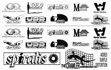 Sahte logo koleksiyonu. Retro nostalji logosu vektör dizayn ediyor.