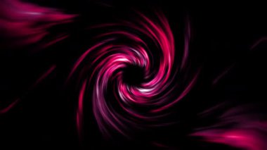 4K 'de dinamik pembe ve kırmızı spiral girdap animasyonu. Fütürist görseller, dijital hareketler, bilim kurgu efektleri ve modern soyut sahneler için mükemmel..
