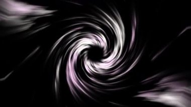 Yüksek kontrast siyah ve beyaz girdap animasyon arka planı, bilim kurgu görselleri, hareket grafikleri, soyut dijital sanat ve kozmik veya hipnotik tasarımlar için mükemmel..