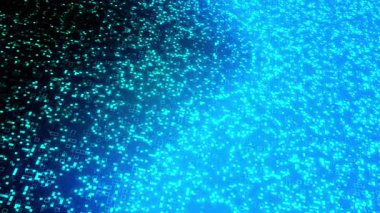 Parlak kareler ve veri ızgarası olan koyu mavi dijital animasyon, yapay zeka, kodlama, engelleme zinciri ve gelecekteki siber teknoloji projeleri ve görsel içerik için mükemmel.