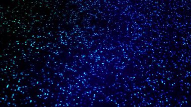 Parlak kareler ve veri ızgarası olan koyu mavi dijital animasyon, yapay zeka, kodlama, engelleme zinciri ve gelecekteki siber teknoloji projeleri ve görsel içerik için mükemmel.