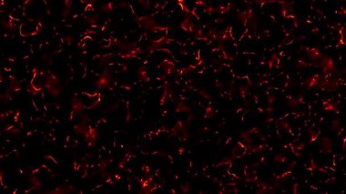 Koyu kırmızı ve siyah animasyon alev dokusu döngüsü. Korku, yangın efektleri, enerji görselleri ve video ve tasarım projelerinde dramatik hareket geçmişi için mükemmeldir..