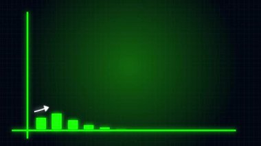 İlerleyen iş büyümesi ve başarısını gösteren fütürist yeşil çizelge. Finansal, pazarlama veya kurumsal sunum görselleri için ideal.