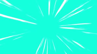 Dinamik cyan animasyon hız çizgileri animasyon arka planı, hızlı çekim sahneleri, manga efektleri, aksiyon videoları, komik geçişler ve yüksek enerjili video düzenleme için ideal.