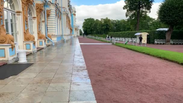Saint Pétersbourg Russie Octobre 2022 Jardin Ruelle Devant Palais Catherine — Video