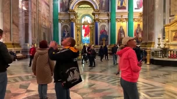 Petrohrad Rusko Října 2022 Katedrála Svatého Izáka Isaakievskiy Sobor Interiér — Stock video