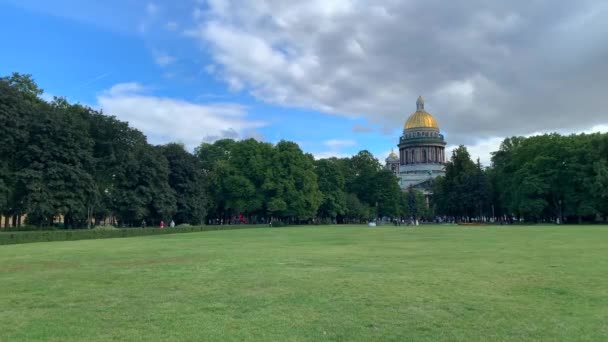 San Petersburgo Rusia Octubre 2022 Catedral San Isaacs Plaza Del — Vídeo de stock
