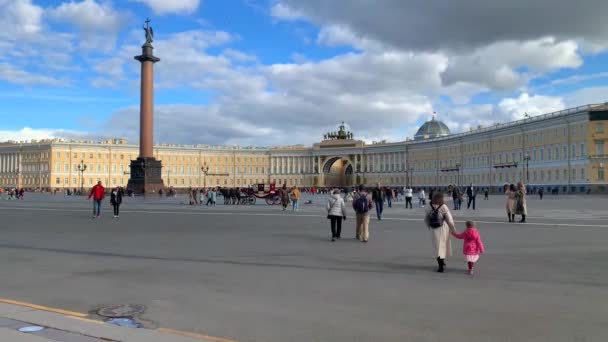 Αγία Πετρούπολη Ρωσία Οκτωβρίου 2022 Μουσείο Ερμιτάζ Αγία Πετρούπολη Πλατεία — Αρχείο Βίντεο