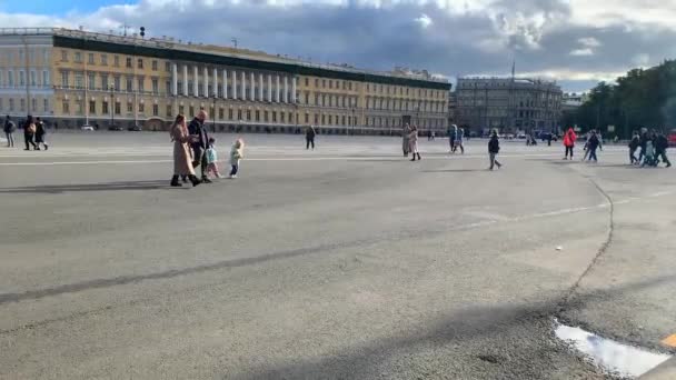 Санкт Петербург Росія Жовтня 2022 Палацова Площа Або Дворцова Площана — стокове відео