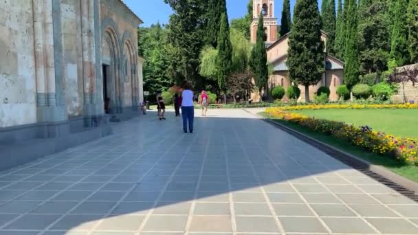 Tbilisi Geórgia Agosto 2023 Mosteiro São Nino Bodbe Região Kakheti — Vídeo de Stock