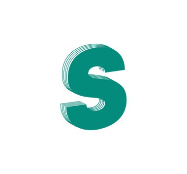 harf s 3 d tasarım element vektör çizimi