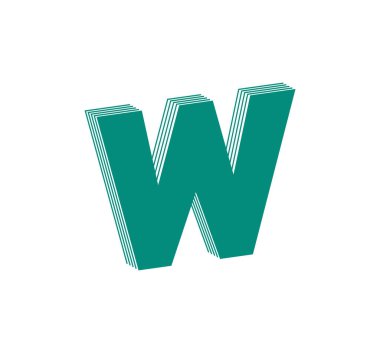 Beyaz arkaplanda izole edilmiş alfabe w harfi