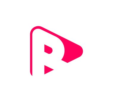 Capital letter r logo in triangle. Futuristic corporate identity logo, company graphic design.