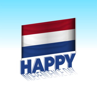 Hollanda gününüz kutlu olsun. 3d illüstrasyon.