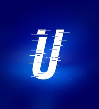 U letter fast speed logo. Animated letters. Technology labels, match headlines, sports posters, book and banner design etc.
