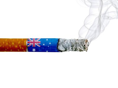 Australia country smoking addiction creative design. Tobacco Industry concept. A healthy lifestyle is becoming more popular.