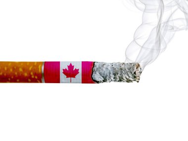 Canada country smoking addiction creative design. Tobacco Industry concept. A healthy lifestyle is becoming more popular.