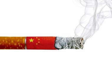 China country smoking addiction creative design. Tobacco Industry concept. A healthy lifestyle is becoming more popular.