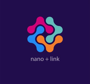 Ports combination modern logo. Brainstorm concept. Unique color transitions. Pen loop logo template. vector.