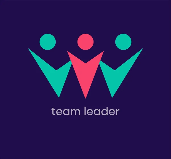 Equipe Líder Logotipo Das Pessoas Transições Cores Design Exclusivo Modelo — Vetor de Stock
