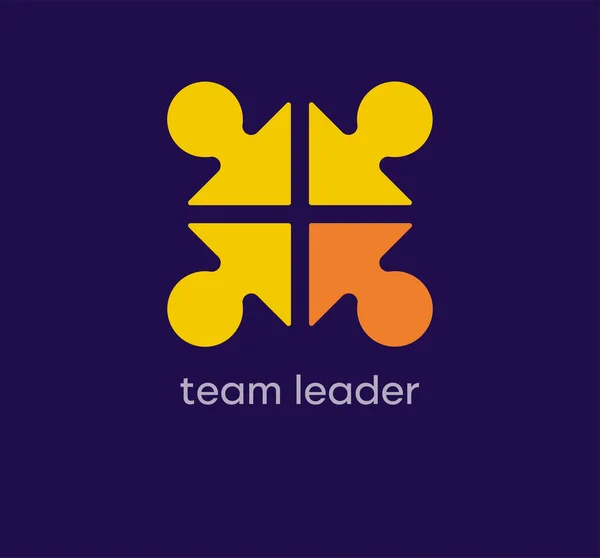 Логотип Лидера Команды Уникальный Дизайн Цветовых Переходов Шаблон Логотипа Лидера — стоковый вектор