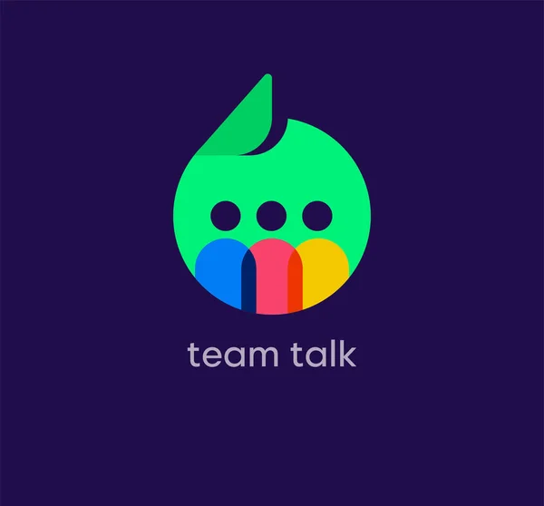 Team Talk Speech Bubble Logo Unique Design Color Transitions Public — Archivo Imágenes Vectoriales