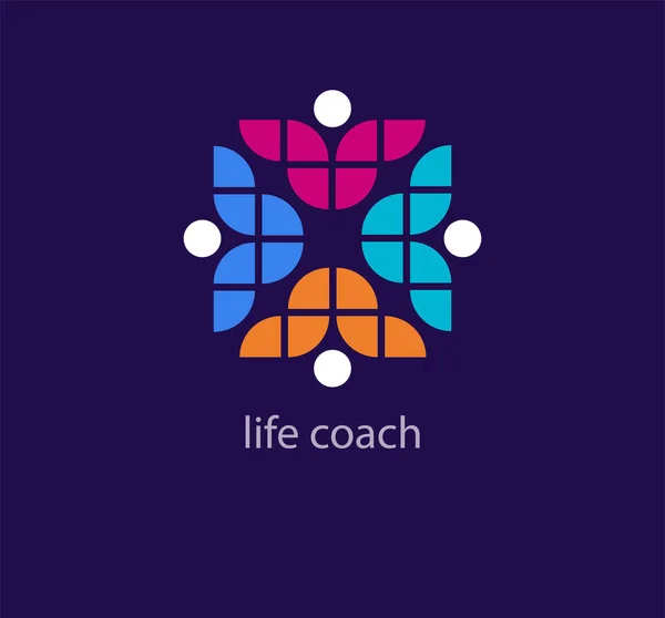 Μοναδικό Λογότυπο Προπονητή Ζωής Τάση Μεταβάσεις Χρώματος Πρότυπο Λογότυπου Της — Διανυσματικό Αρχείο