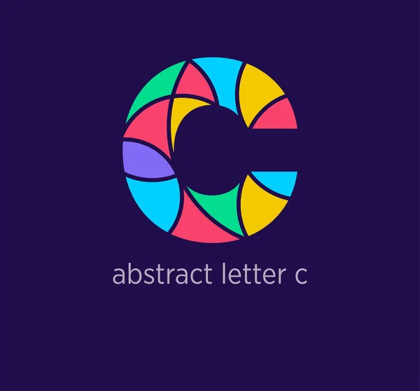 stock vector Modern abstract letter c logo icon. Unique mosaic design color transitions. Colorful letter c template. vector.