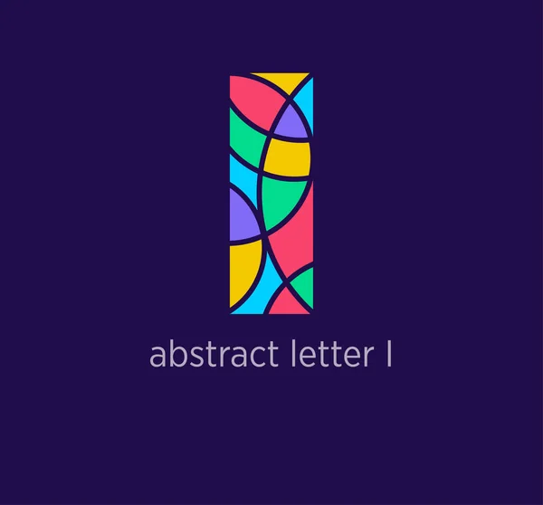 現代の抽象的な手紙私はロゴアイコン ユニークなモザイクデザインの色遷移 カラフルな手紙を私はテンプレート ベクトル — ストックベクタ