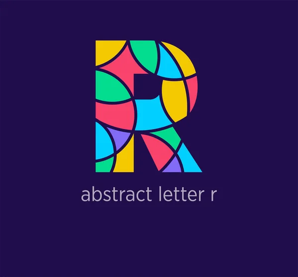 Modern Abstract Letter Logo Icon Unique Mosaic Design Color Transitions — Stock Vector